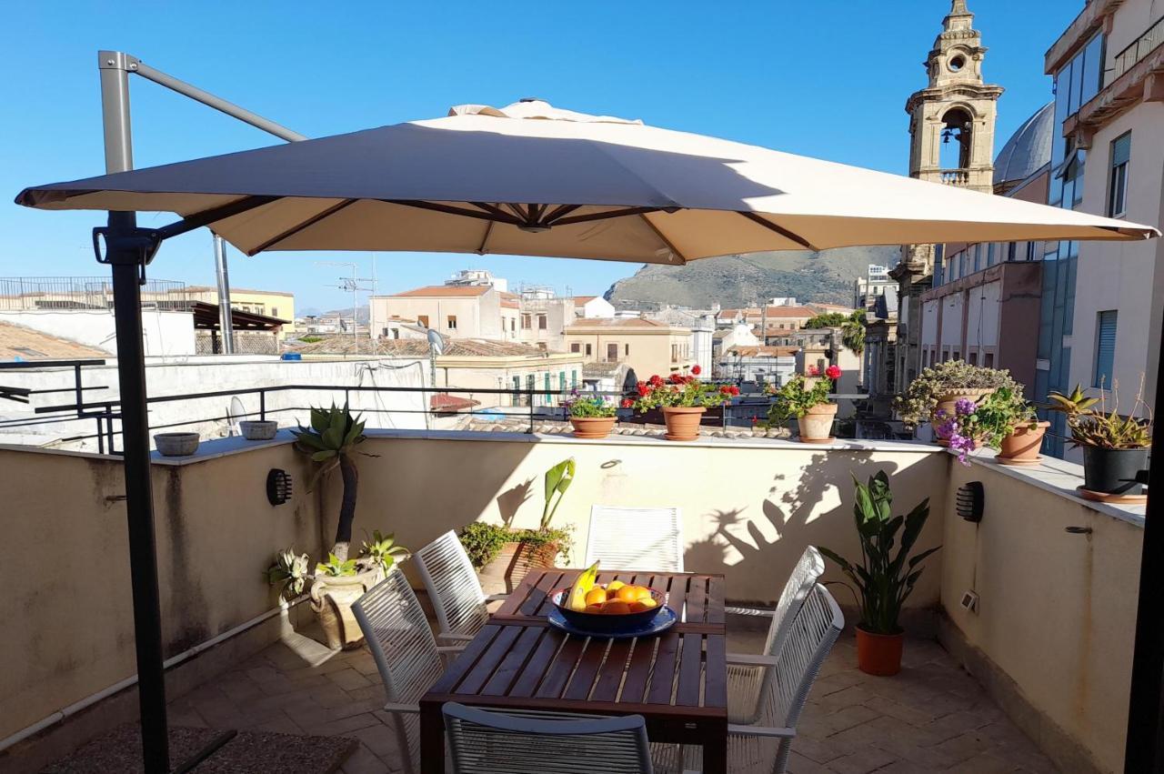 Terrace With View Attic In Old Town Ballarhome Palermo Exteriör bild